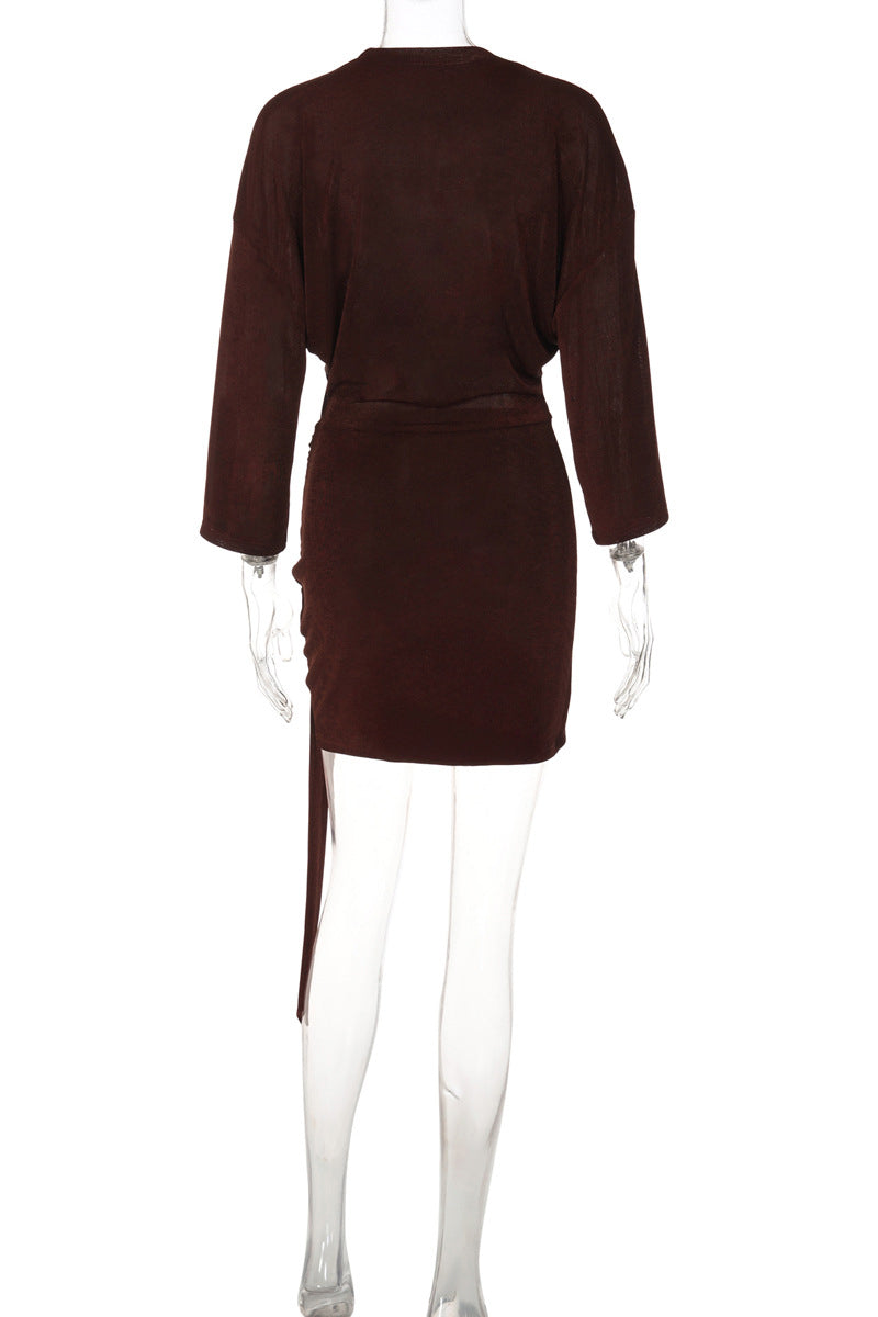 Belted Wrap Casual Dress