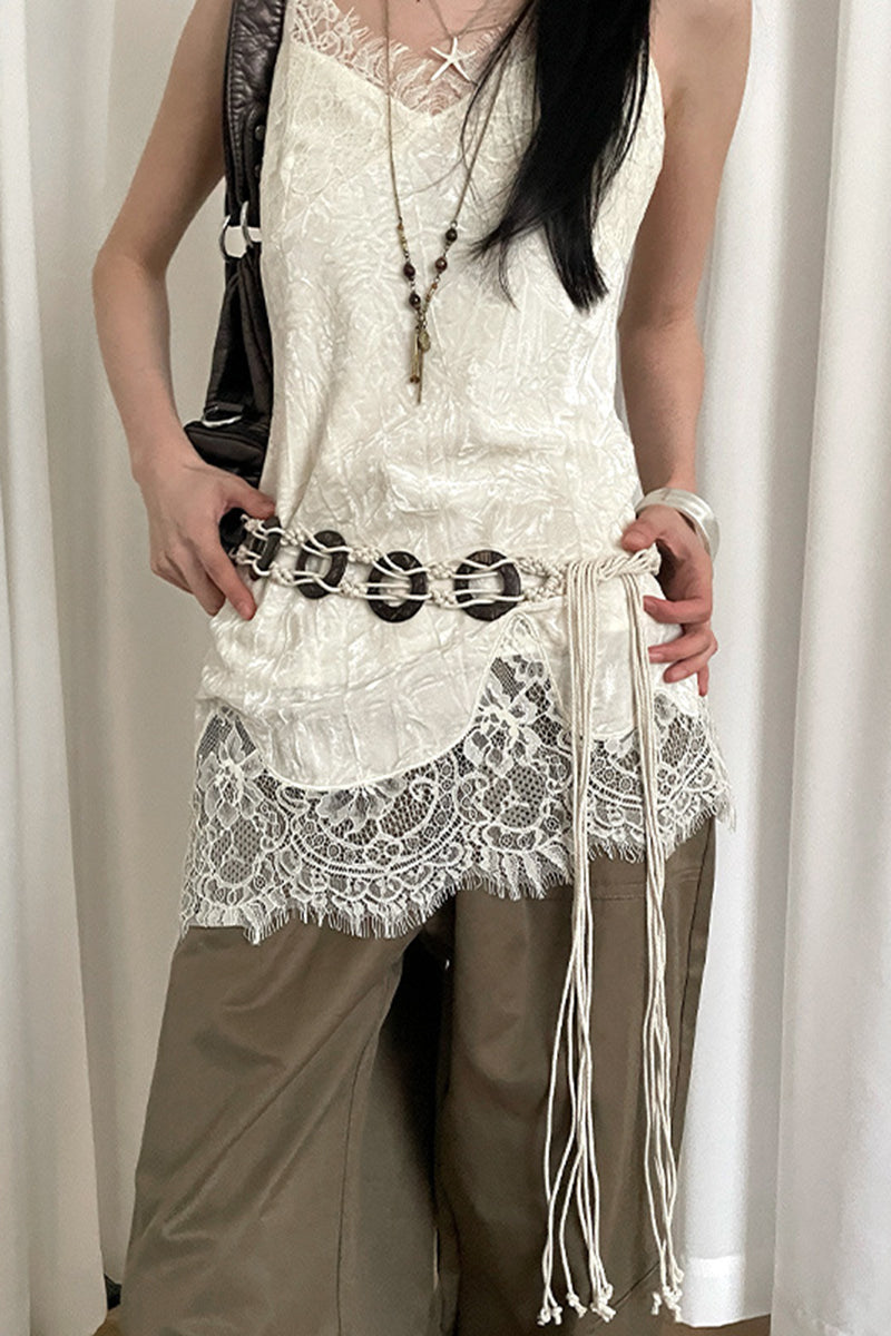 Bohemian Beaded Waist Tie Belt