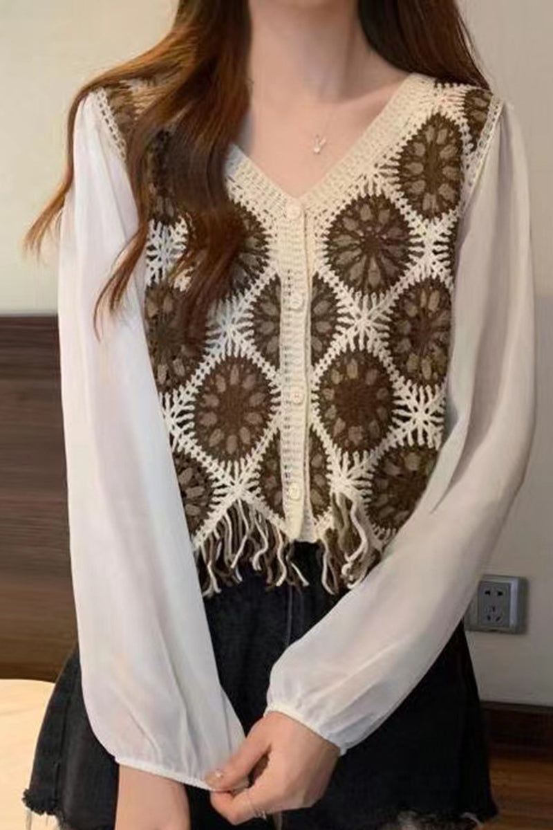 Boho Fringe Crochet Sweater Vest