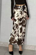 Abstract Print Midi Skirt