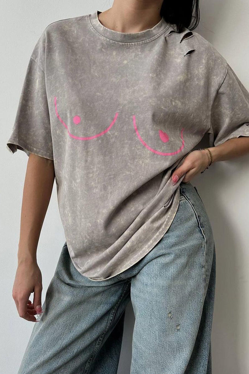 Artistic Distressed Graphic Tee