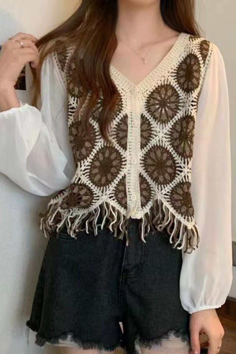 Boho Fringe Crochet Sweater Vest