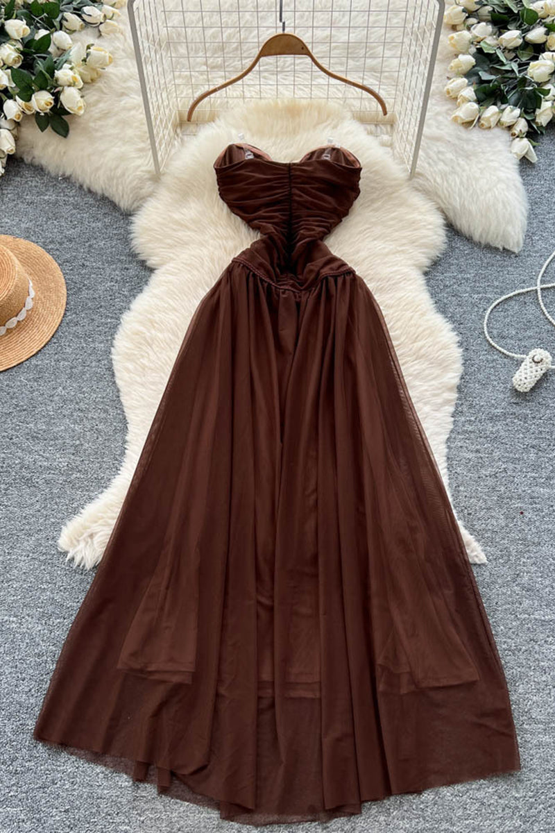 Butterfly Accent Strapless Dress