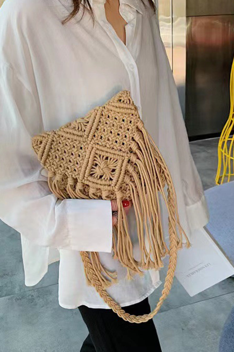 Boho Fringe Macramé Shoulder Bag