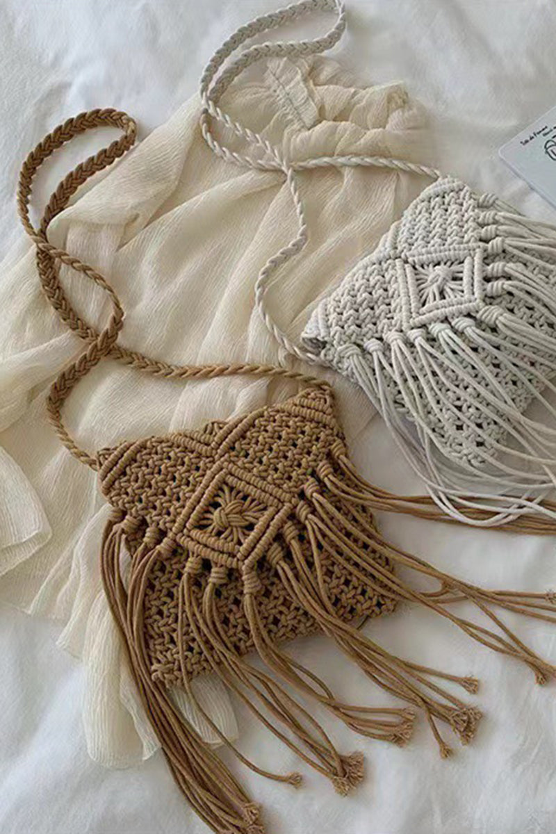 Boho Fringe Macramé Shoulder Bag