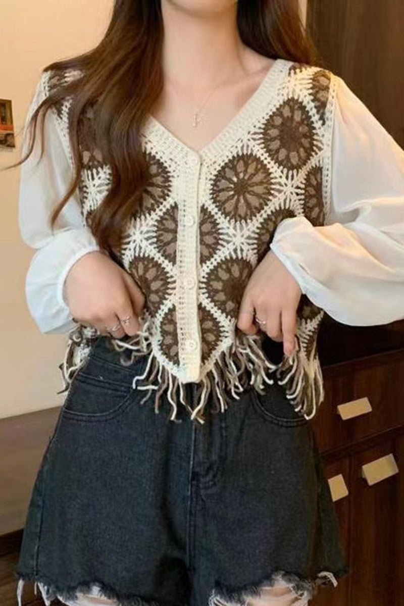 Boho Fringe Crochet Sweater Vest