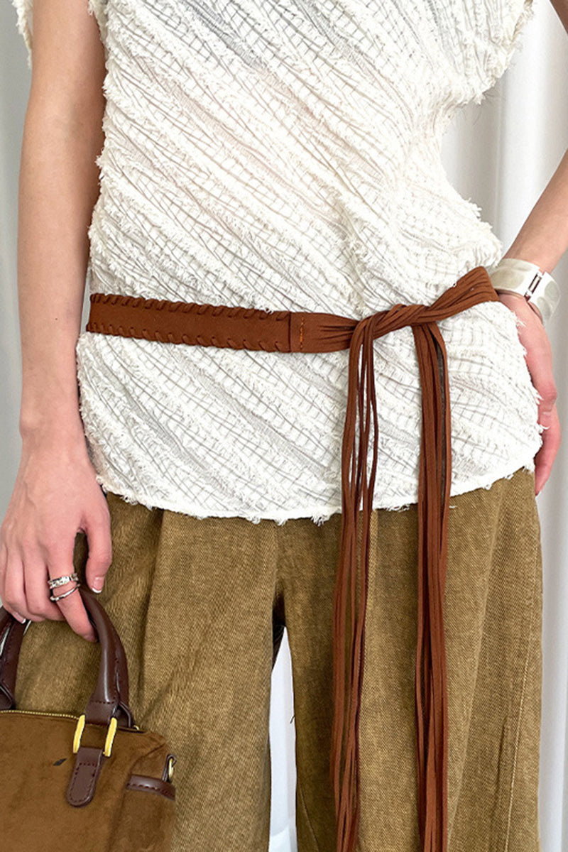 Bohemian Beaded Waist Tie Belt
