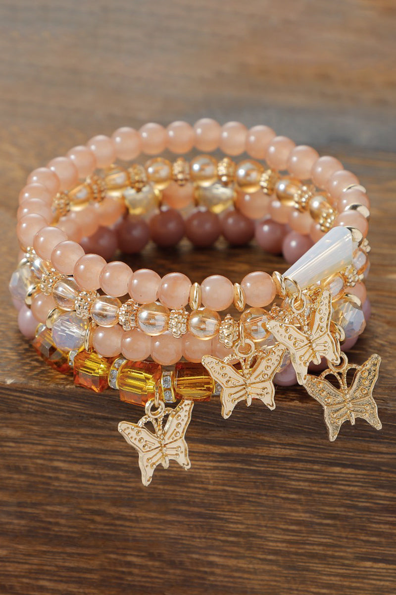 Butterfly Charm Beaded Bracelet