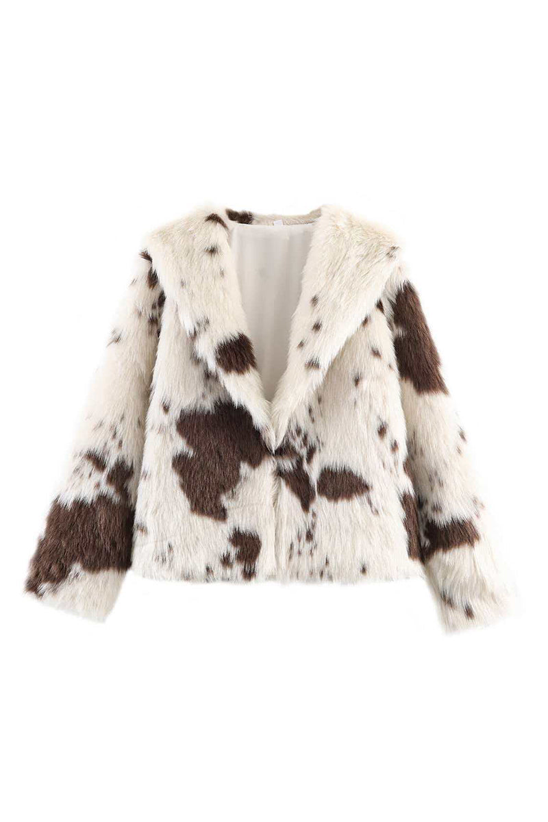 Animal Print Plush Coat
