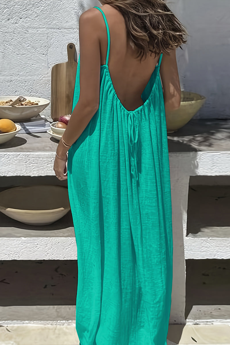 Backless Flowy Sleeveless Casual Dress