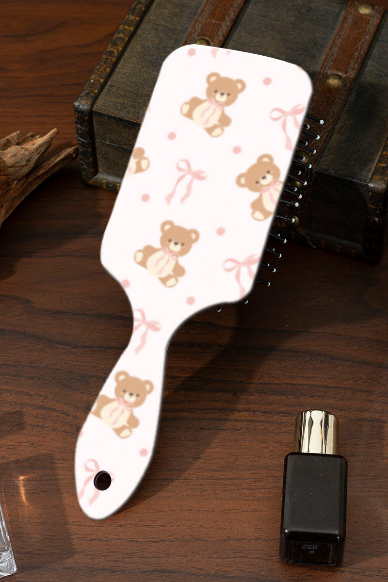 Bow Pattern Paddle Hair Brush