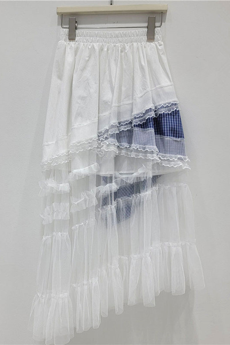 Asymmetrical Layered Midi Skirt
