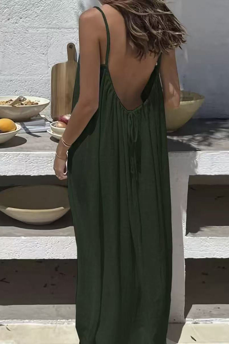 Backless Flowy Sleeveless Casual Dress