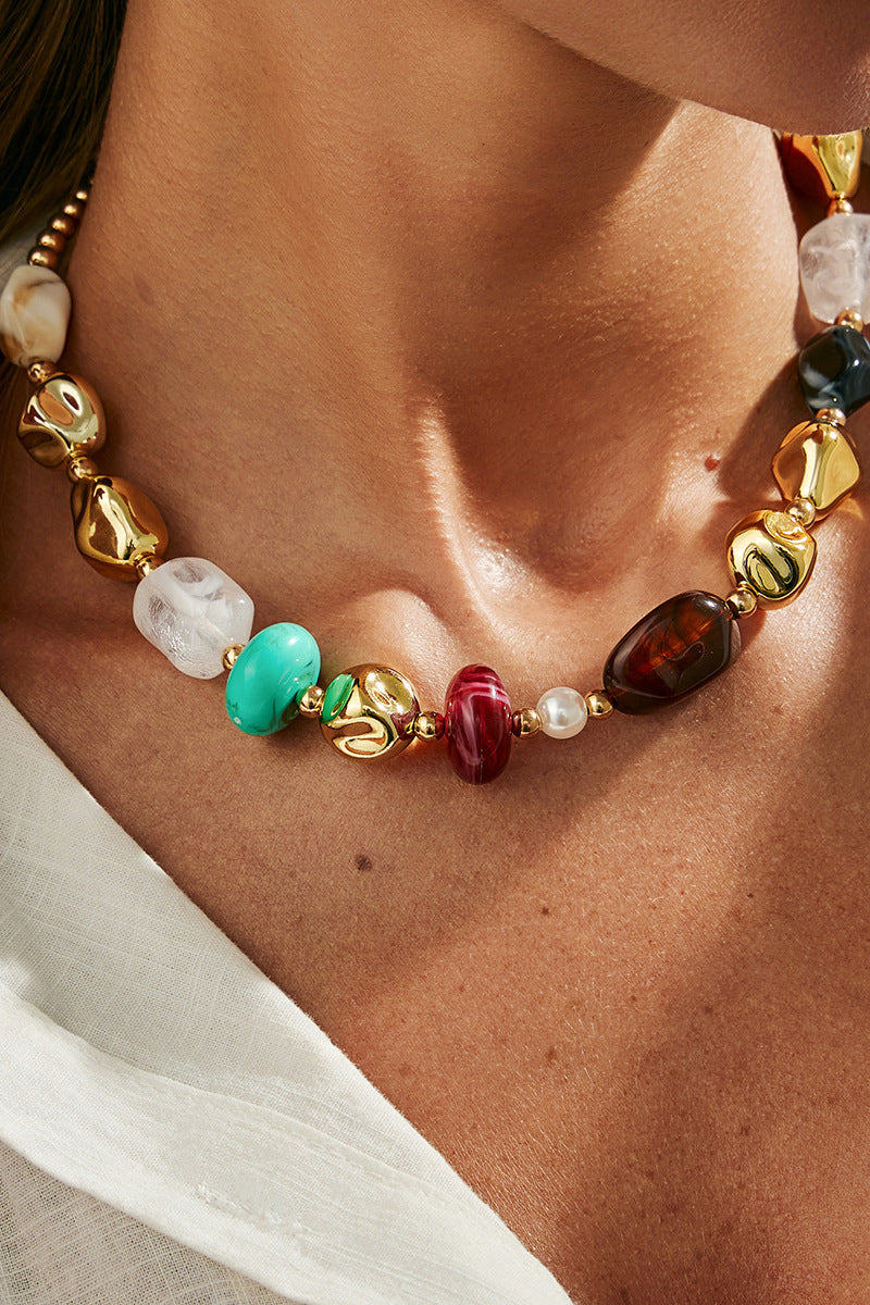 Bold Gemstone Statement Necklace