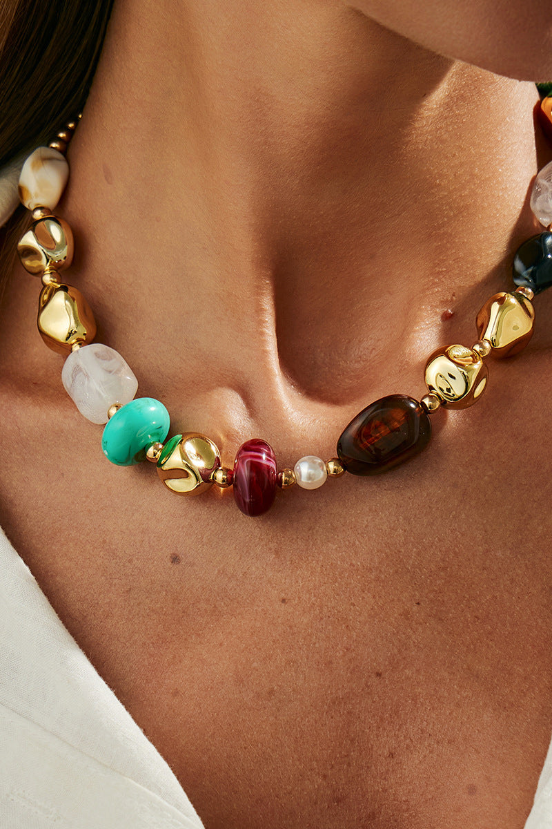 Bold Gemstone Statement Necklace