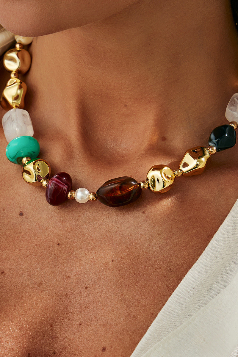 Bold Gemstone Statement Necklace
