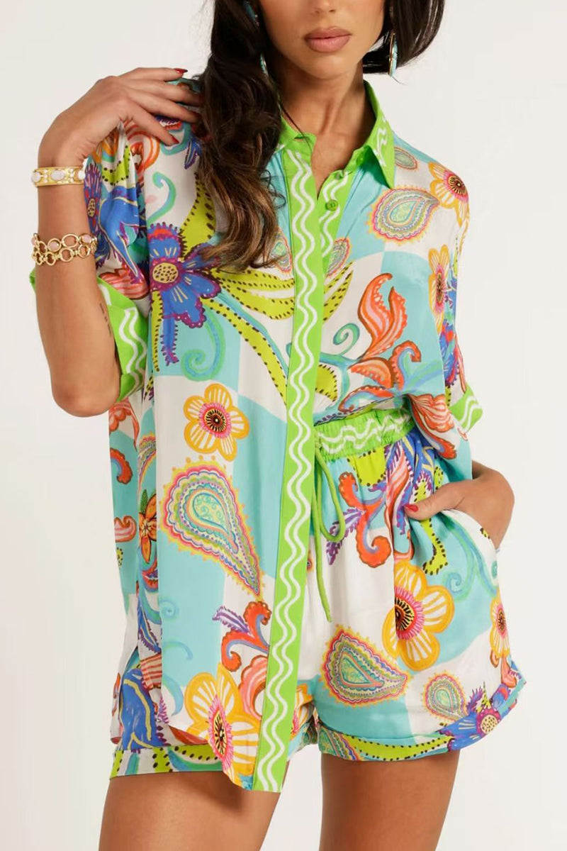 Artistic Print Short Sleeve Set
