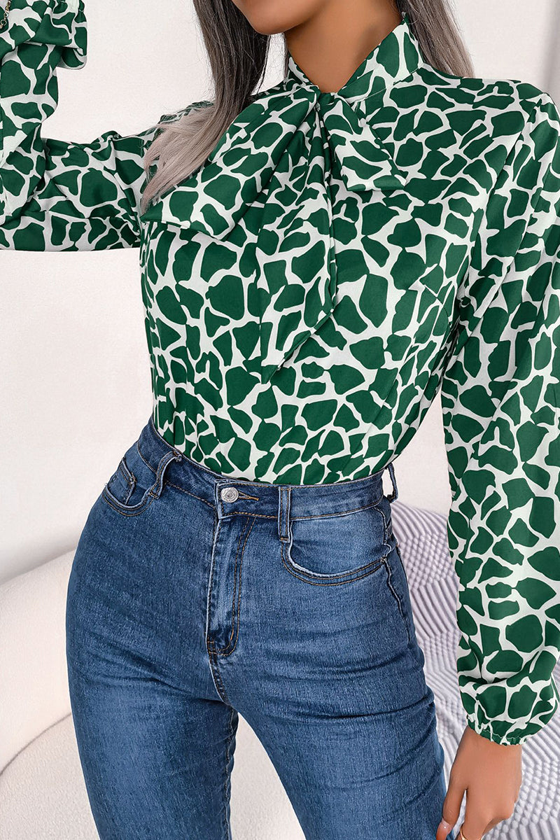 Bold Print Long Sleeve Blouse