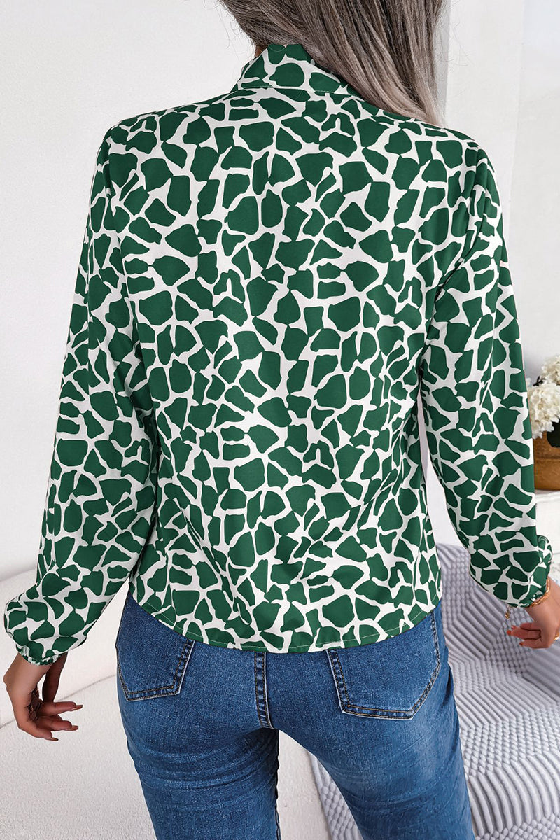 Bold Print Long Sleeve Blouse