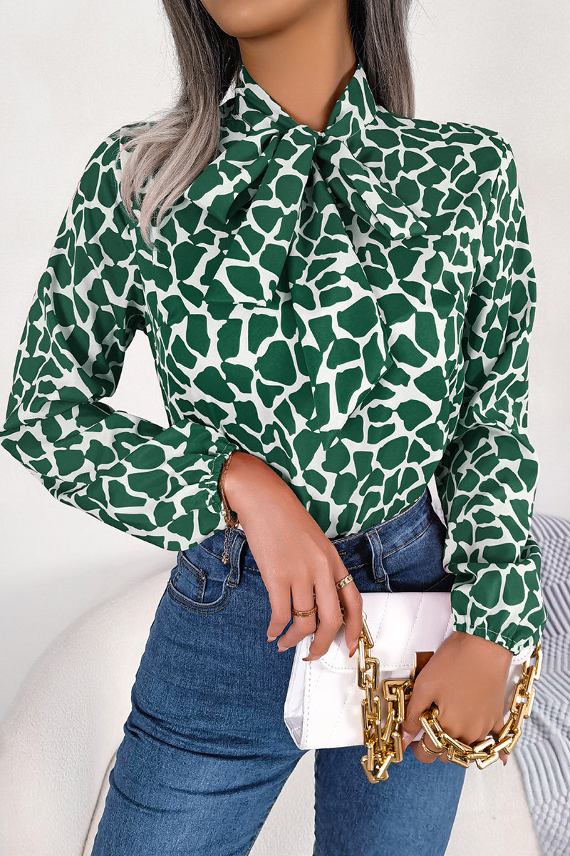 Bold Print Long Sleeve Blouse
