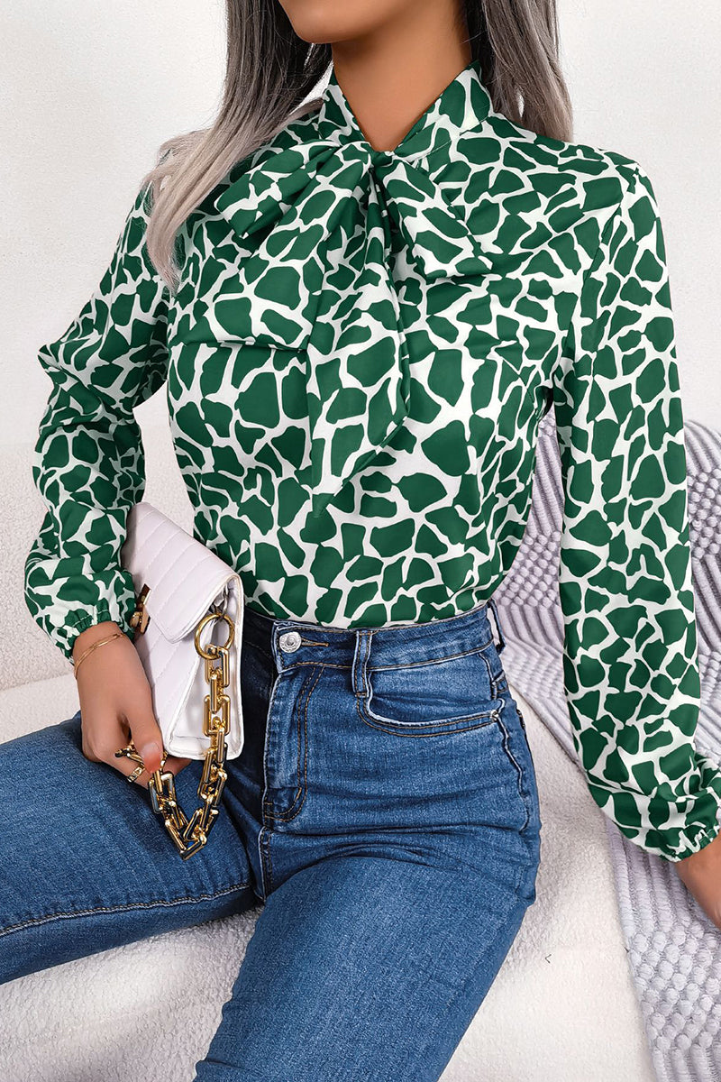 Bold Print Long Sleeve Blouse