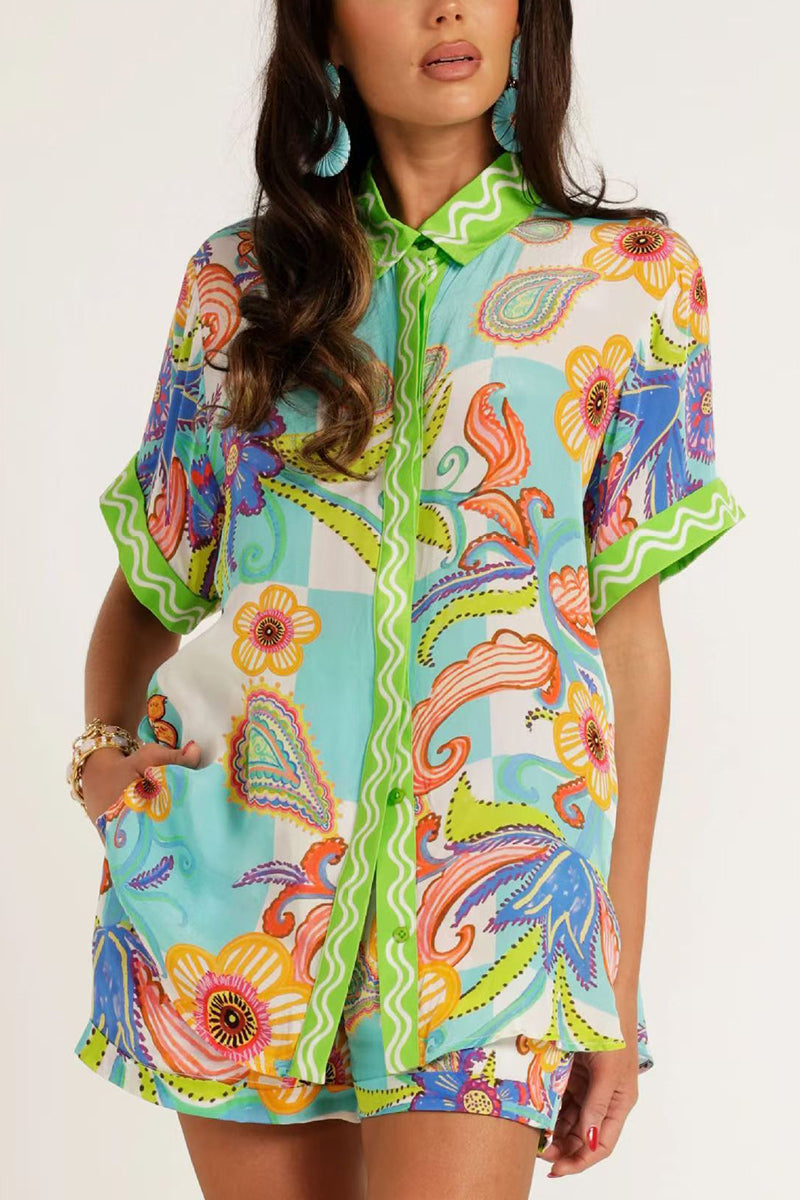 Artistic Print Short Sleeve Set
