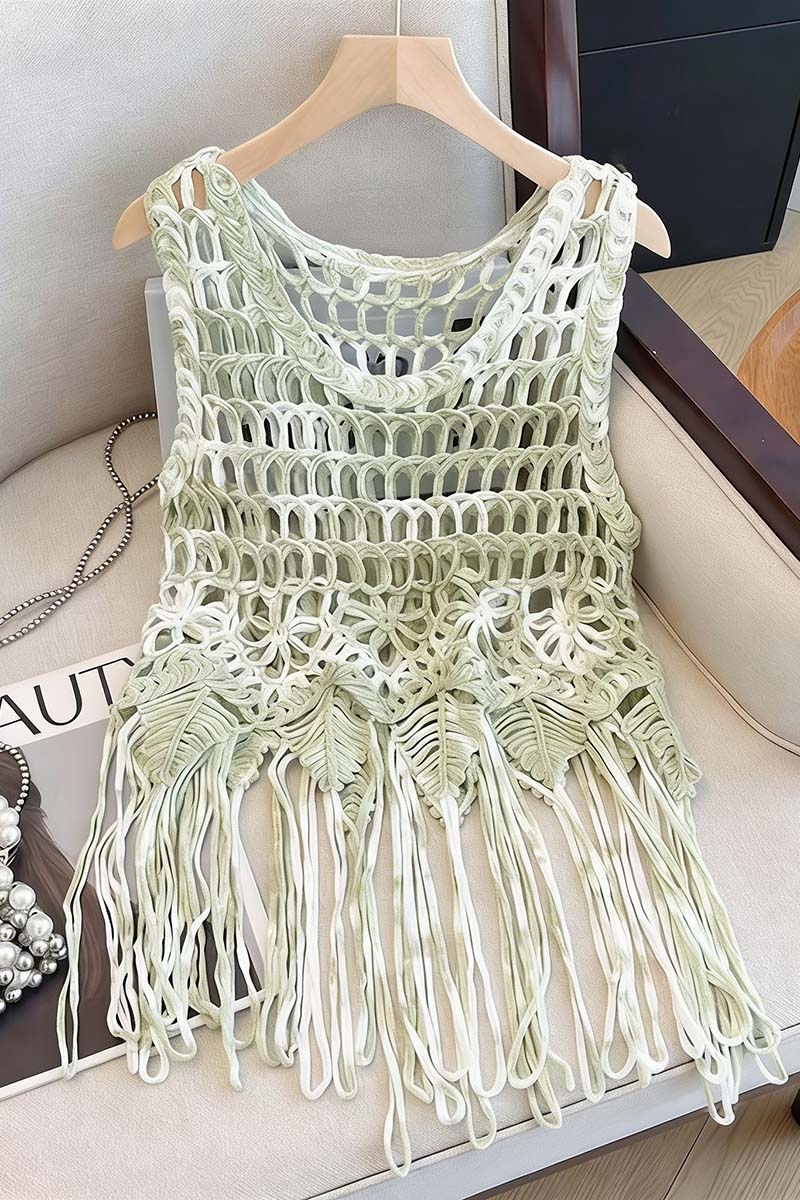 Boho Fringe Crochet Tank Top