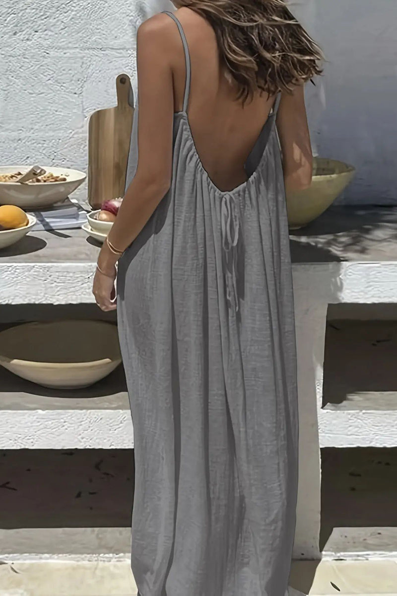 Backless Flowy Sleeveless Casual Dress