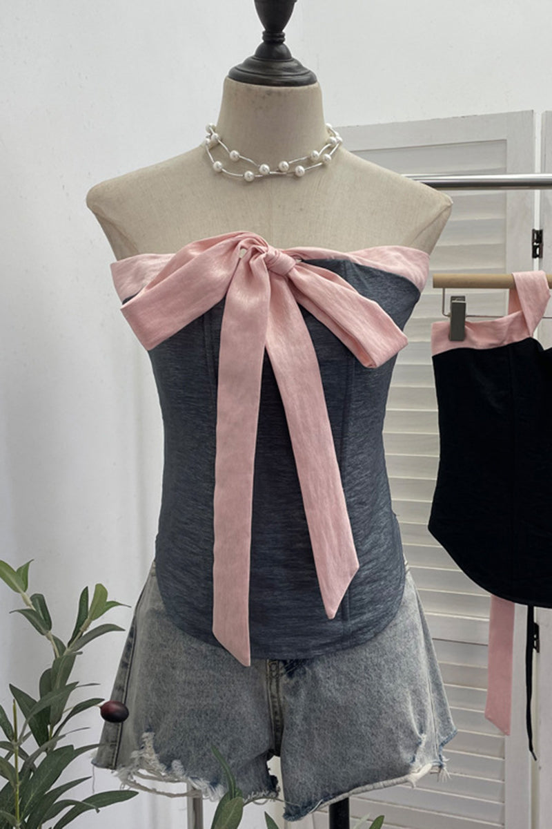 Bow Detail Off-Shoulder Tank Top