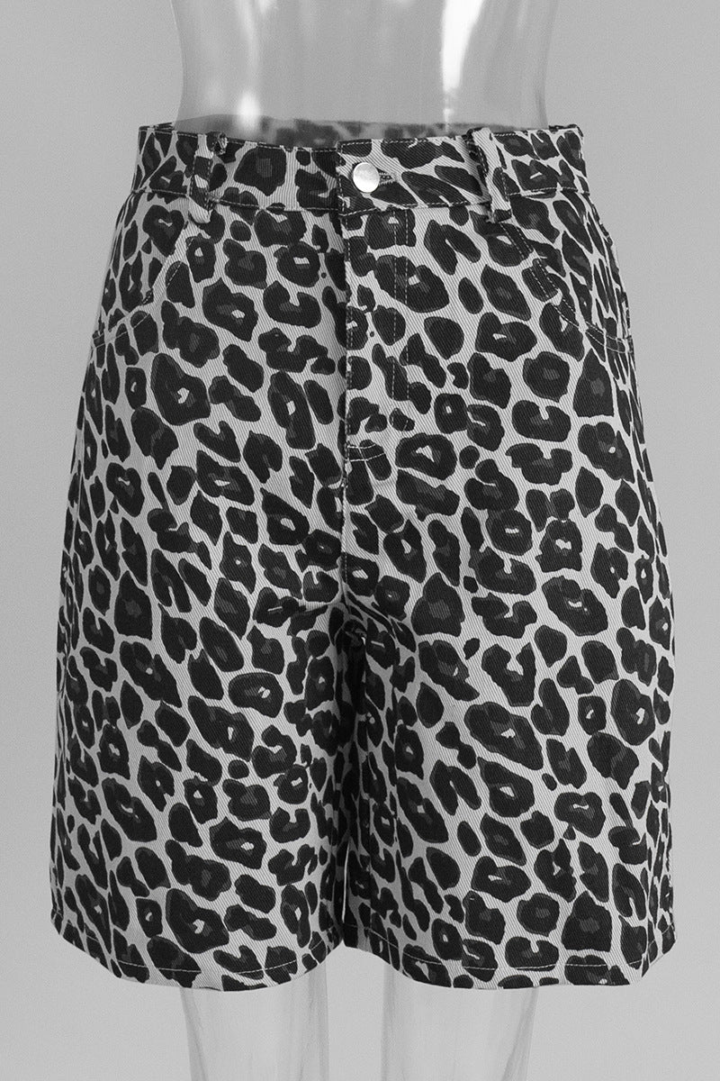 Animal Print Casual Shorts
