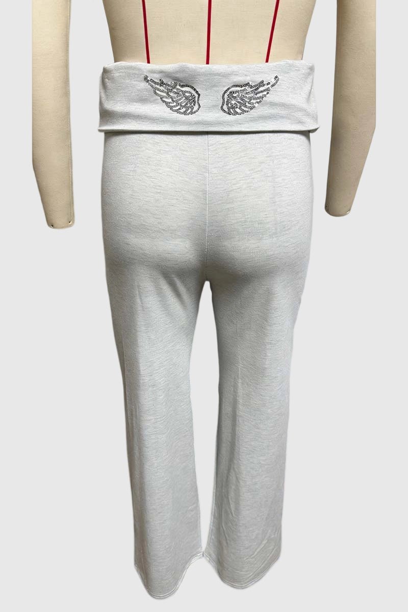 Angel Wing Sequin Casual Pants