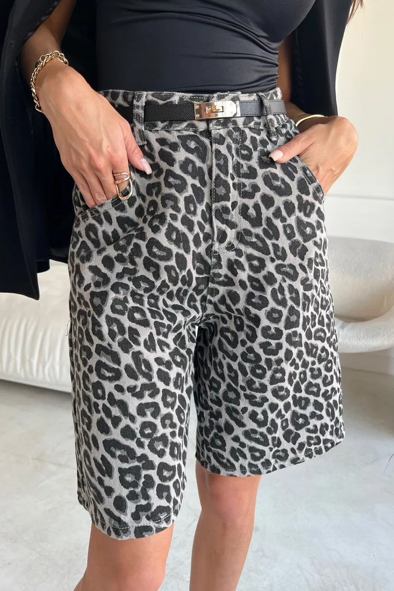 Animal Print Casual Shorts