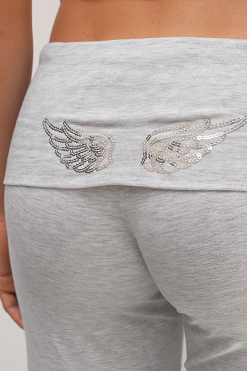 Angel Wing Sequin Casual Pants