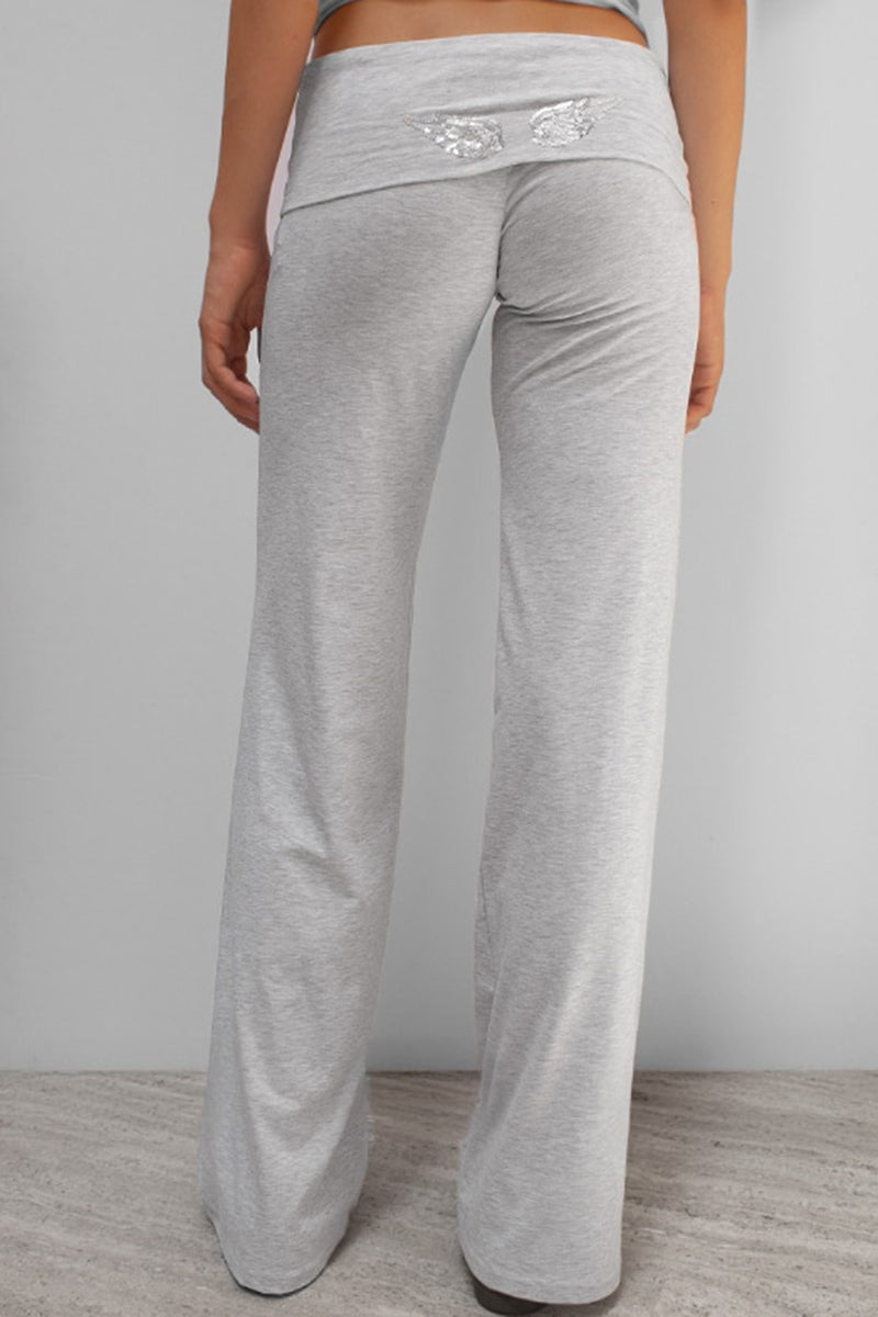 Angel Wing Sequin Casual Pants