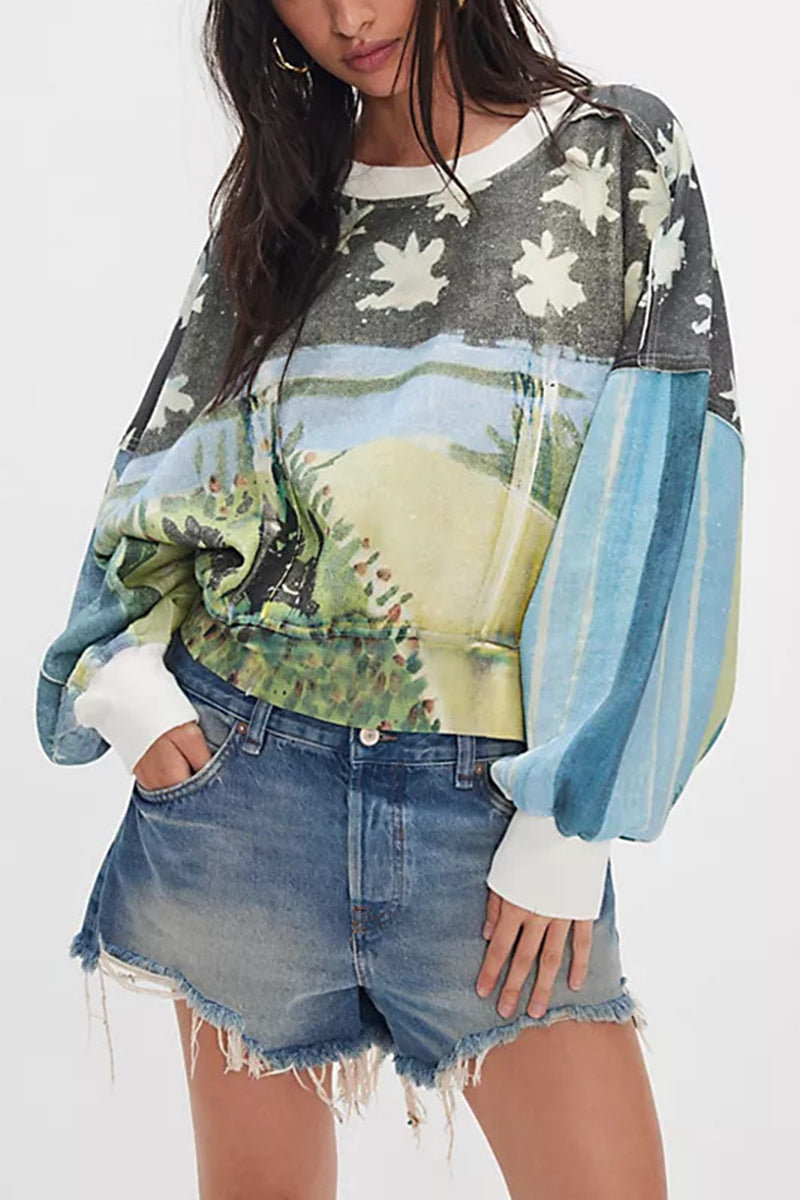 Artistic Imagery Oversized Sweatshirt