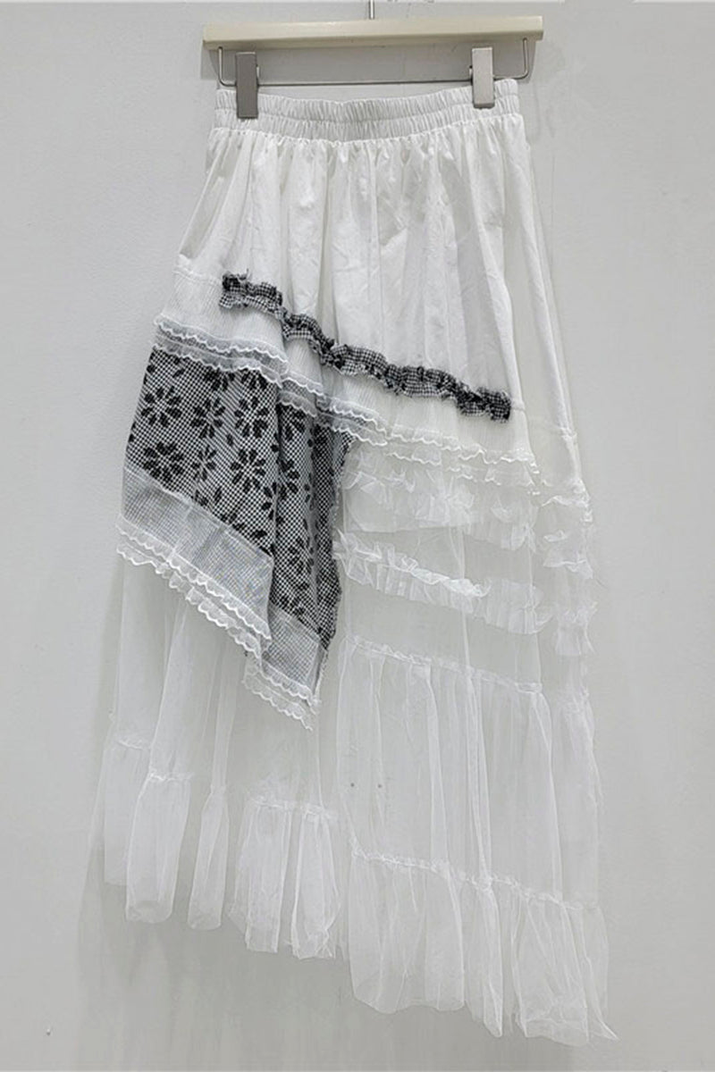Asymmetrical Layered Midi Skirt