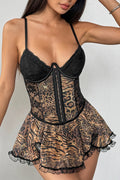 Animal Print Sleeveless Casual Dress