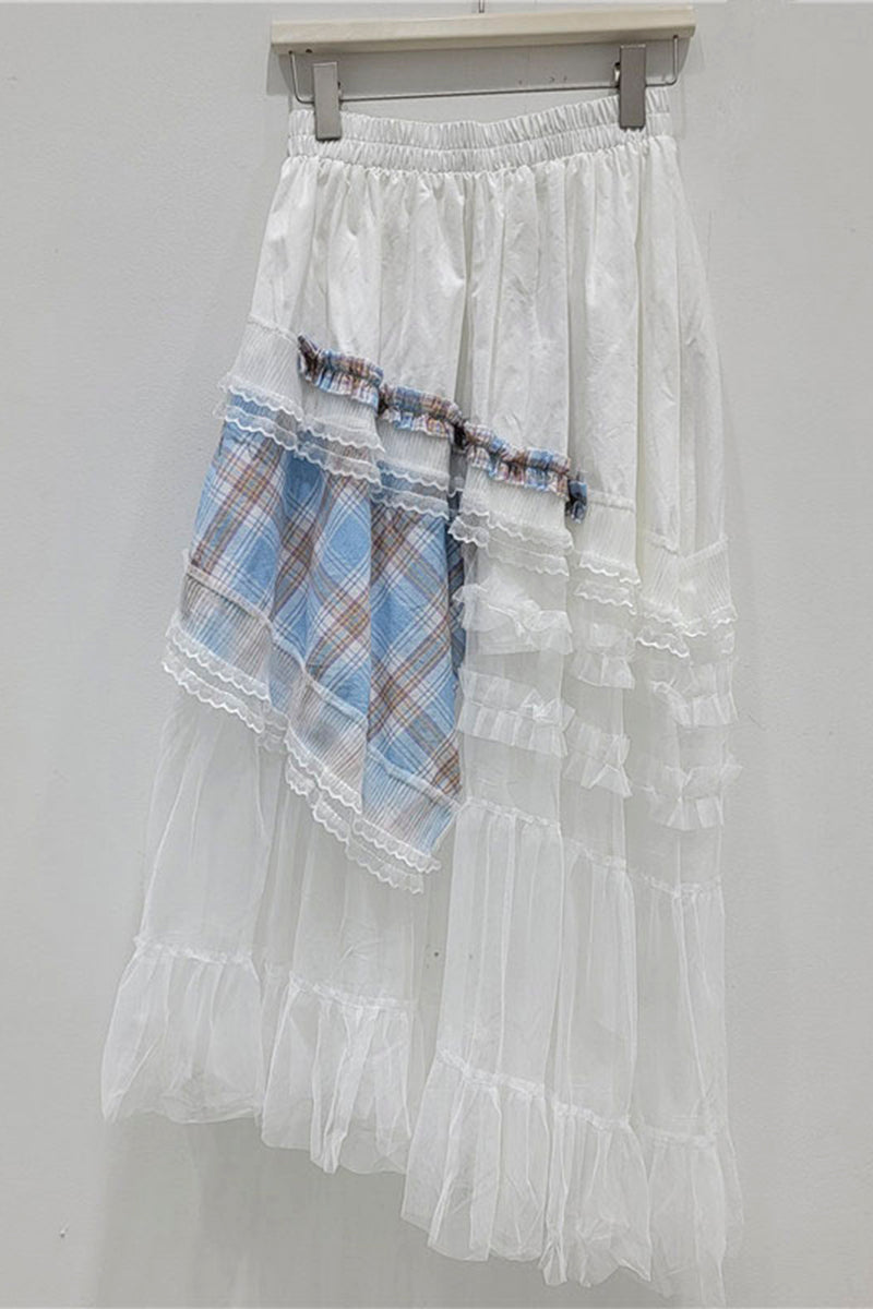 Asymmetrical Layered Midi Skirt