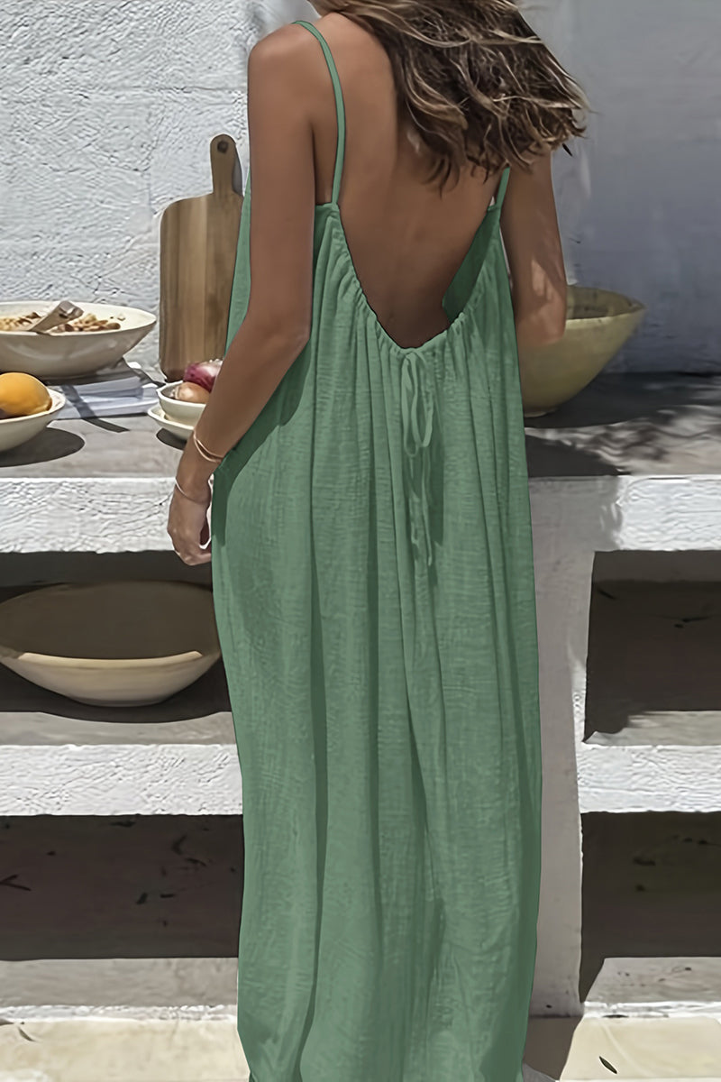 Backless Flowy Sleeveless Casual Dress