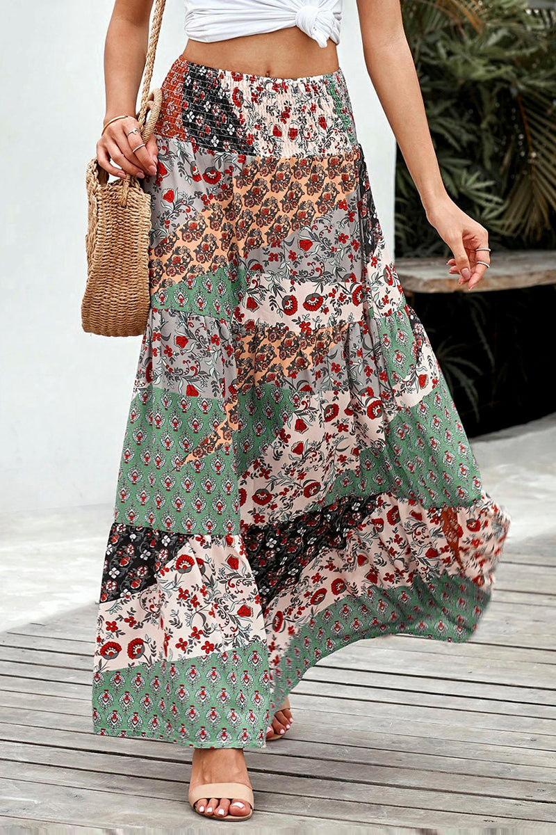 Boho Print Maxi Skirt