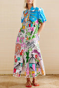Artistic Safari Print Casual Dress