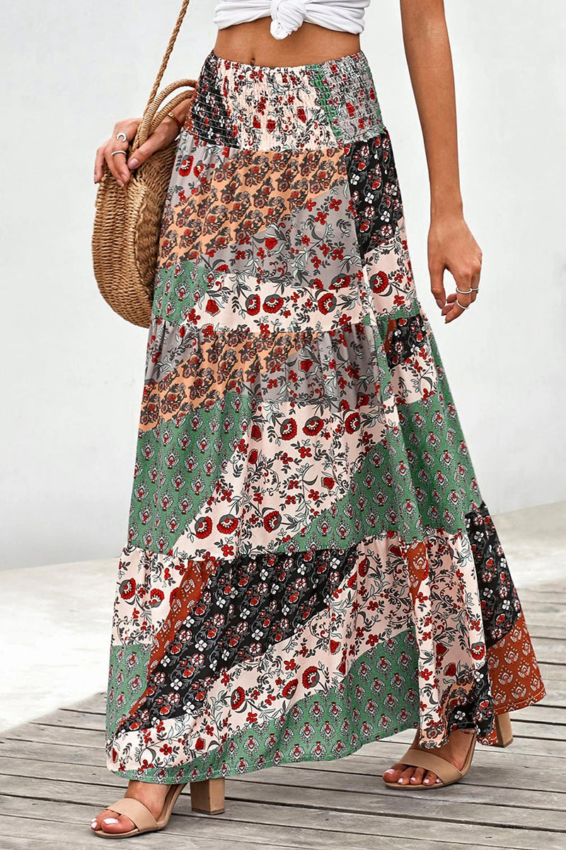 Boho Print Maxi Skirt
