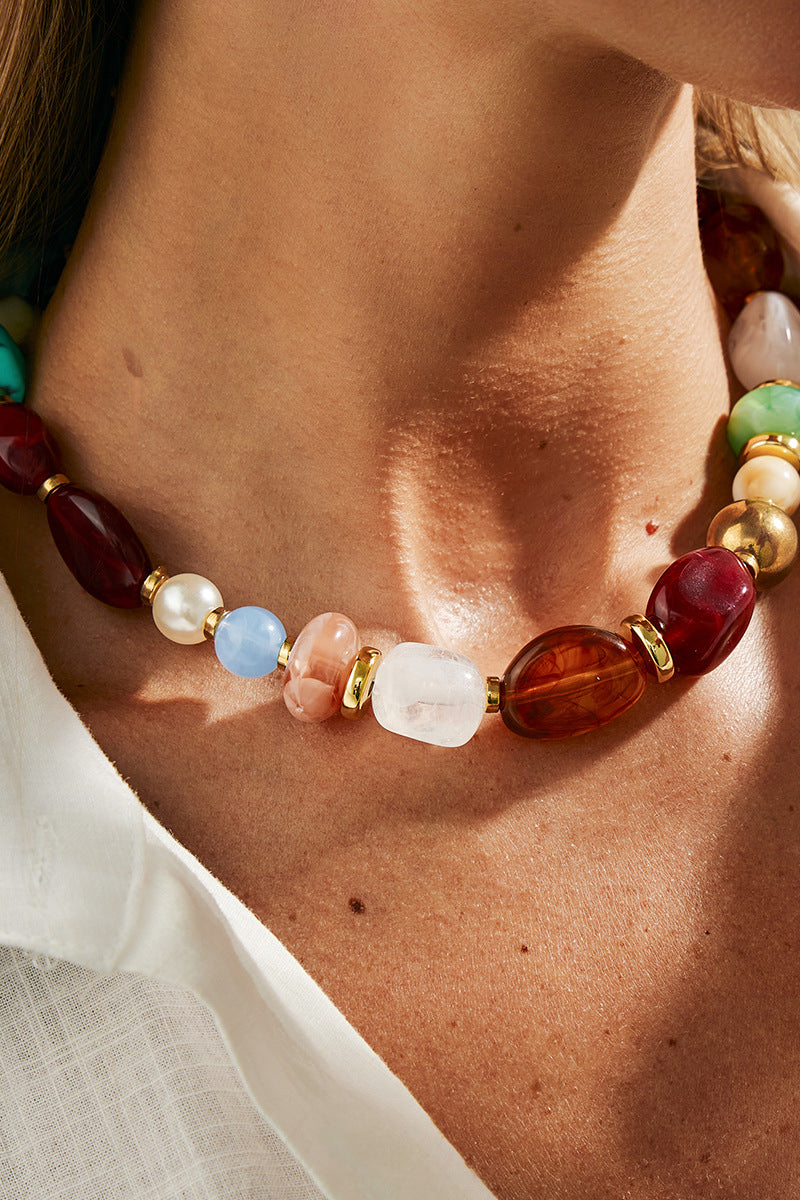 Bold Gemstone Statement Necklace