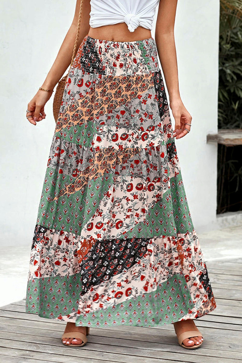 Boho Print Maxi Skirt