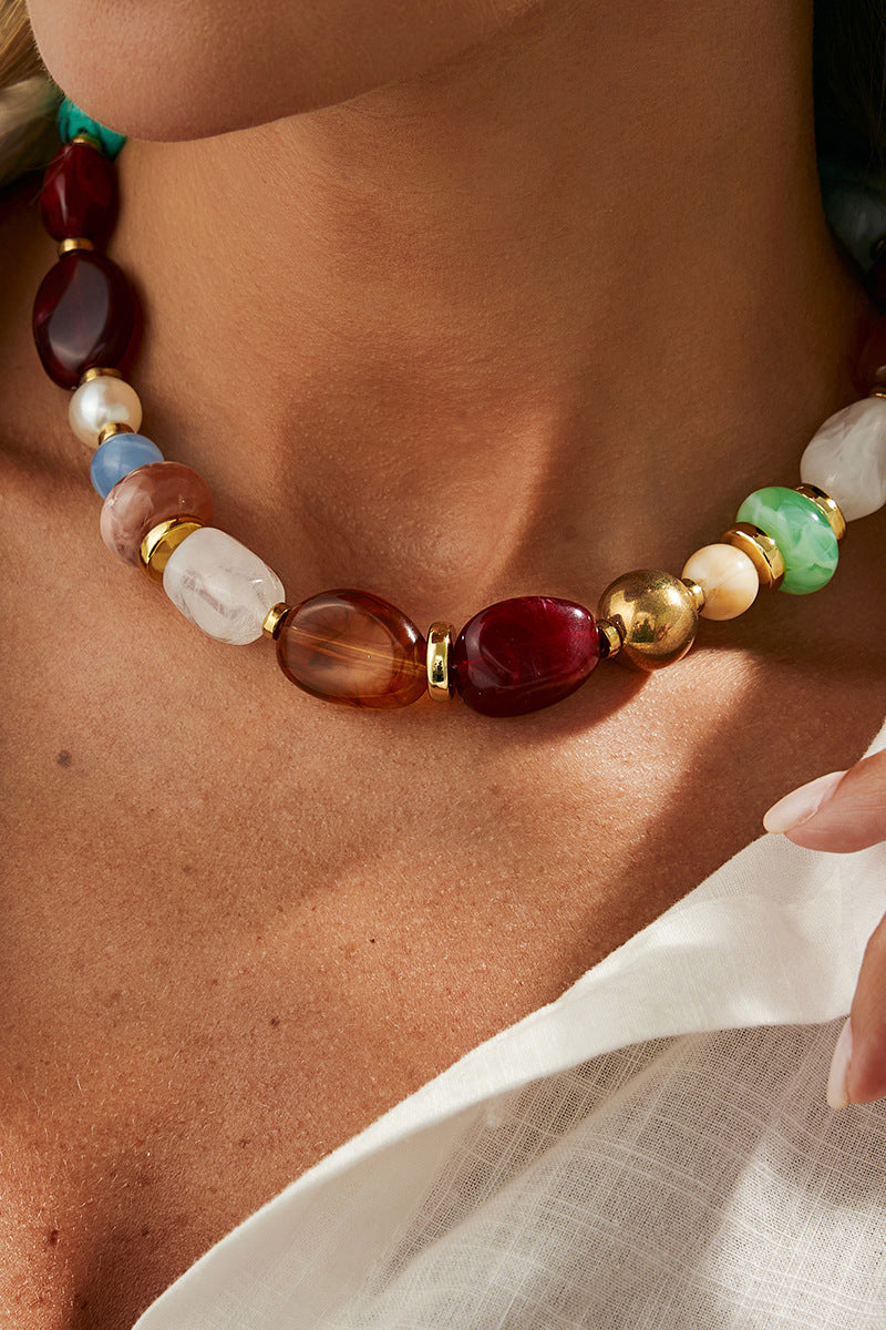 Bold Gemstone Statement Necklace