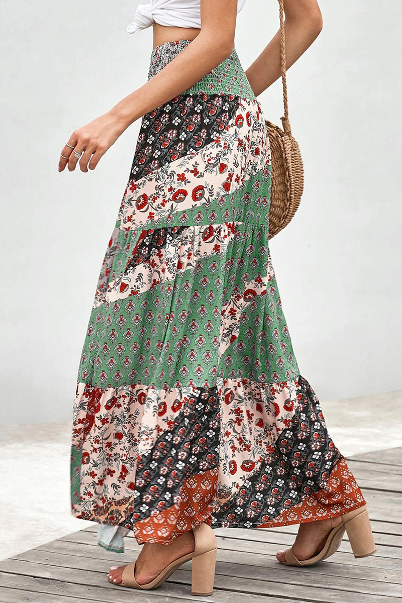 Boho Print Maxi Skirt