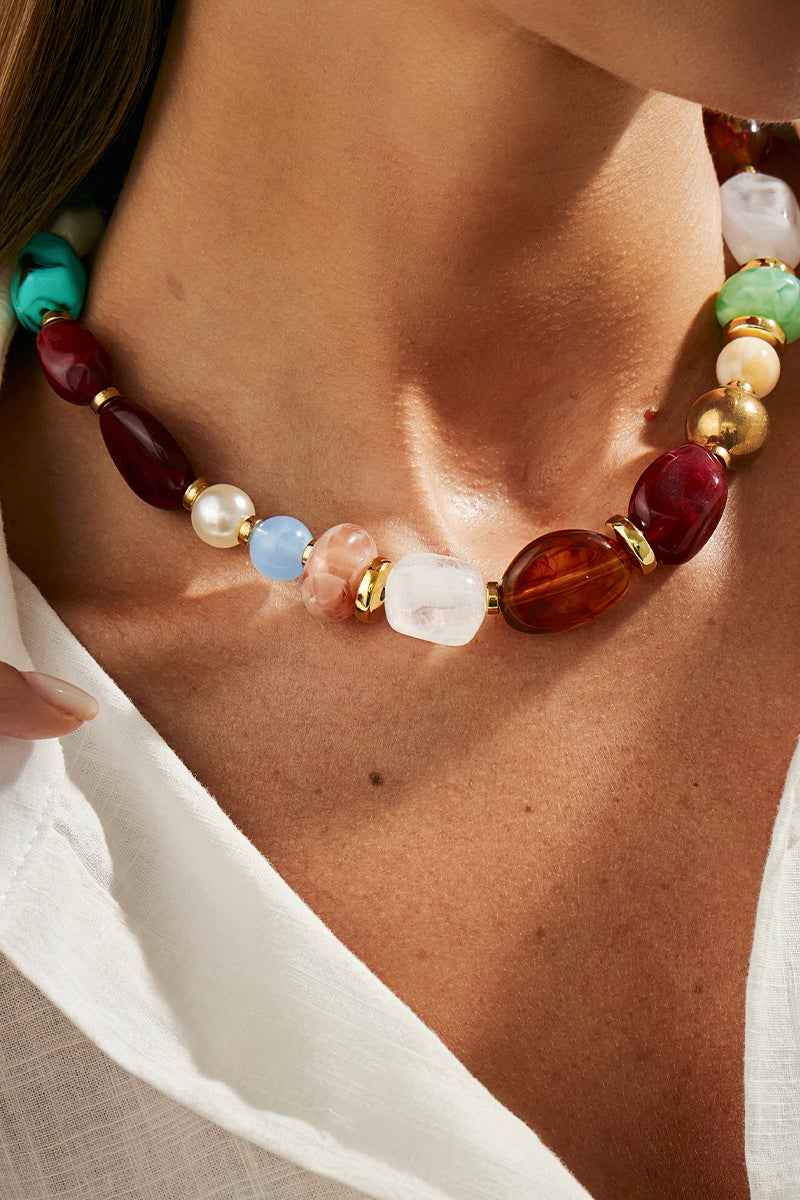 Bold Gemstone Statement Necklace