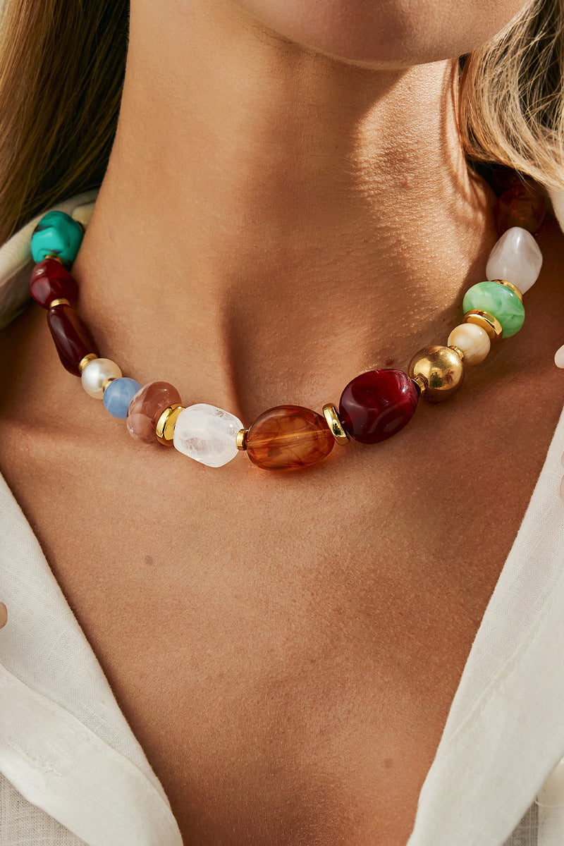 Bold Gemstone Statement Necklace