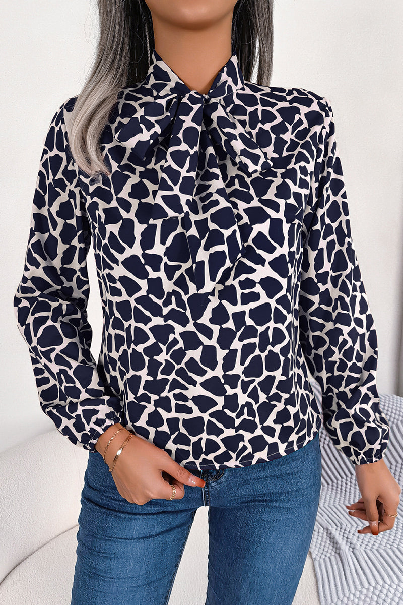 Bold Print Long Sleeve Blouse