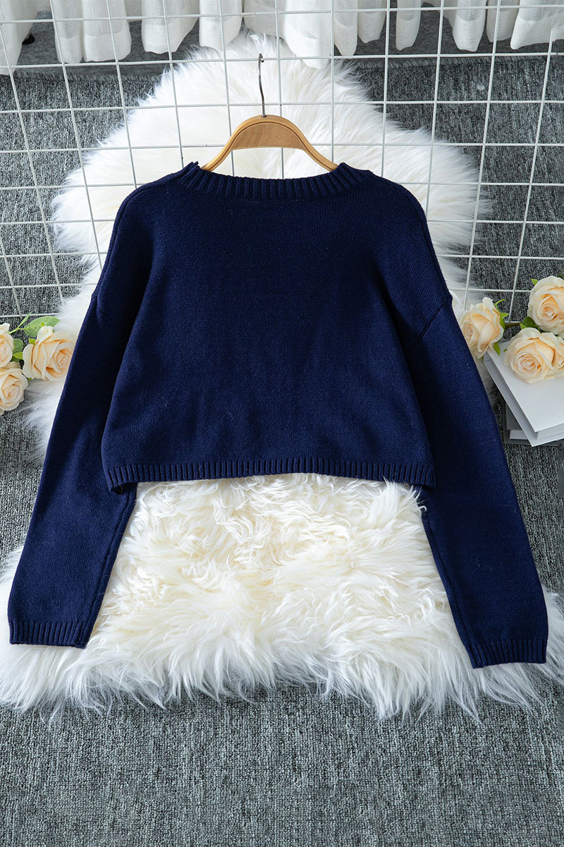 Bow Detail Cropped Sweater